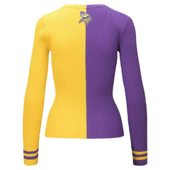 Minnesota Vikings STAUD Women's Cargo Sweater Purple/Gold | NFL