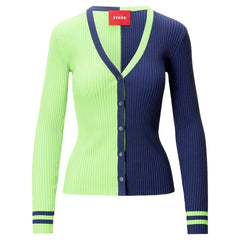 Seattle Seahawks STAUD Women's Cargo Sweater Neon Green/Navy | NFL