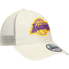 Los Angeles Lakers Rough Edge Logo Trucker 9TWENTY Adjustable Hat Cream - NBA
