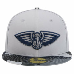 New Orleans Pelicans Active Color Camo Visor 59FIFTY Fitted Hat Gray - NBA