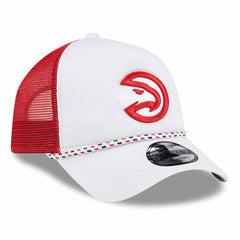 Atlanta Hawks Court Sport Foam A-Frame 9FORTY Adjustable Trucker Hat White/Red - NBA