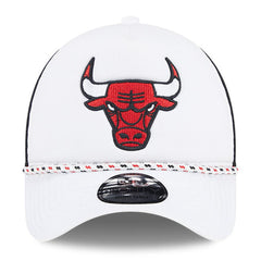 Chicago Bulls Court Sport Foam A-Frame 9FORTY Adjustable Trucker Hat White/Black - NBA