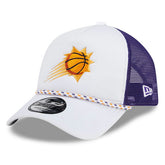 Phoenix Suns Court Sport Foam A-Frame 9FORTY Adjustable Trucker Hat White/Purple - NBA