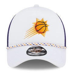 Phoenix Suns Court Sport Foam A-Frame 9FORTY Adjustable Trucker Hat White/Purple - NBA