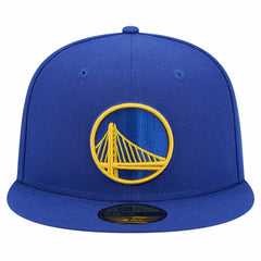 Golden State Warriors Court Sport Leather Applique 59FIFTY Fitted Hat Royal - NBA