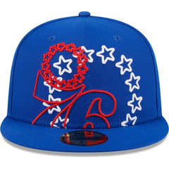 Philadelphia 76ers Game Day Hollow Logo Mashup 59FIFTY Fitted Hat Royal - NBA