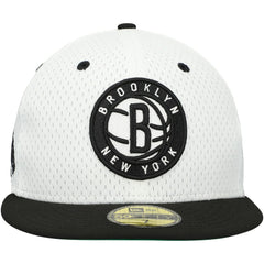Brooklyn Nets Throwback 2Tone 59FIFTY Fitted Hat White/Black - NBA