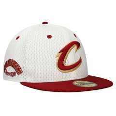 Cleveland Cavaliers Throwback 2Tone 59FIFTY Fitted Hat White/Wine - NBA