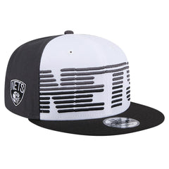 Brooklyn Nets Throwback Gradient Tech Font 9FIFTY Snapback Hat White/Black - NBA