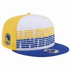 Golden State Warriors Throwback Gradient Tech Font 9FIFTY Snapback Hat White/Royal - NBA