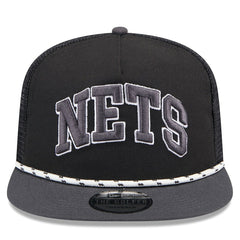 Brooklyn Nets Throwback Team Arch Golfer Snapback Hat Black/Charcoal - NBA