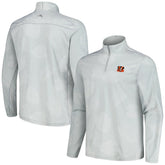 Cincinnati Bengals Delray Frond IslandZone Half-Zip Sweatshirt Gray | Tommy Bahama