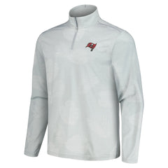 Tampa Bay Buccaneers Delray Frond IslandZone Half-Zip Sweatshirt Gray | Tommy Bahama