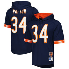 Walter Payton Chicago Bears Retired Player Name & Number Mesh Hoodie T-Shirt Navy | Mitchell & Ness