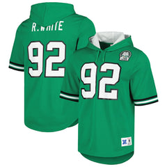 Reggie White Philadelphia Eagles Retired Player Name & Number Mesh Hoodie T-Shirt Kelly Green | Mitchell & Ness