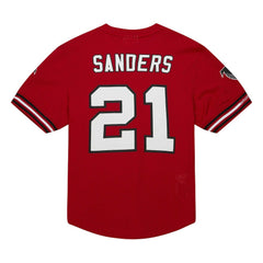 Deion Sanders Atlanta Falcons Retired Player Name & Number Mesh Top Red | Mitchell & Ness