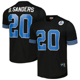 Barry Sanders Detroit Lions Retired Player Name & Number Mesh Top Black | Mitchell & Ness