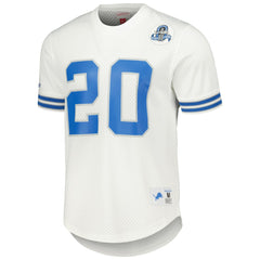 Barry Sanders Detroit Lions Retired Player Name & Number Mesh Top White | Mitchell & Ness
