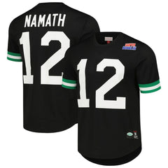 Joe Namath New York Jets Retired Player Name & Number Mesh Top Black | Mitchell & Ness