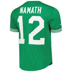 Joe Namath New York Jets Retired Player Name & Number Mesh Top Kelly Green | Mitchell & Ness