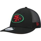 San Francisco 49ers New Era Black Excellence Collection Trucker Low Profile 9FIFTY Snapback Hat Black | NFL
