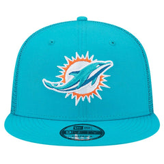 Miami Dolphins New Era Main Trucker 9FIFTY Snapback Hat Aqua | NFL