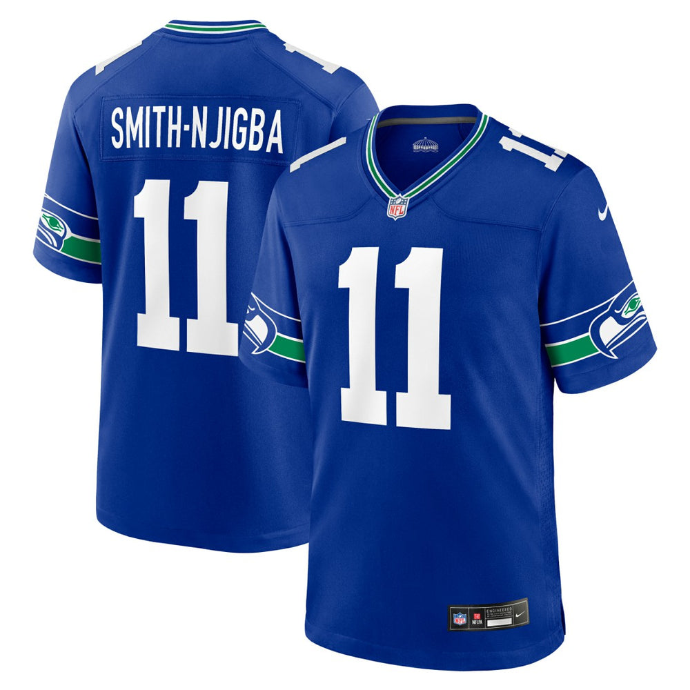 Jaxon Smith-Njigba Seattle Seahawks Throwback Player Game Jersey Royal | Nike for Sale