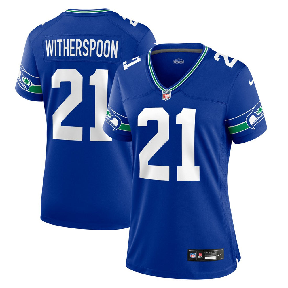 Devon Witherspoon Seattle Seahawks Women's Throwback Player Game Jersey Royal | Nike for Sale
