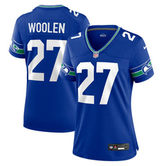 Tariq Woolen Seattle Seahawks Women's Throwback Player Game Jersey Royal | Nike for Sale