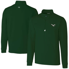 Philadelphia Eagles Cutter & Buck Traverse Stretch Quarter-Zip Pullover Hunter Green | NFL