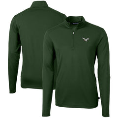 Philadelphia Eagles Cutter & Buck Virtue Eco Pique Recycled Quarter-Zip Pullover Hunter Green | NFL