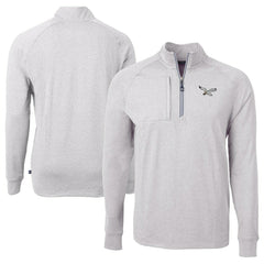 Philadelphia Eagles Cutter & Buck Adapt Eco Knit Heathered Recycled Quarter-Zip Pullover Heather Gray | NFL