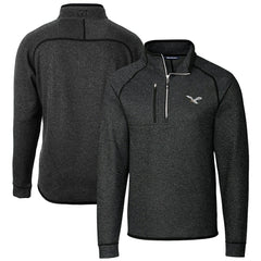 Philadelphia Eagles Cutter & Buck Mainsail Sweater-Knit Half-Zip Pullover Jacket Heather Charcoal | NFL