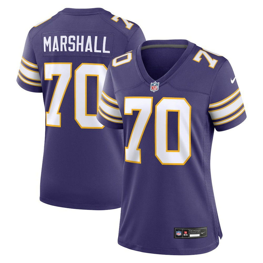 Jim Marshall Minnesota Vikings Women's Classic Retired Player Jersey Purple | Nike for Sale