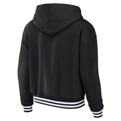 Las Vegas Raiders WEAR by Erin Andrews Women's Lace-Up Pullover Hoodie Black | NFL