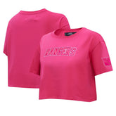 New York Rangers Pro Standard Women's Triple Pink Cropped Boxy T-Shirt - NHL