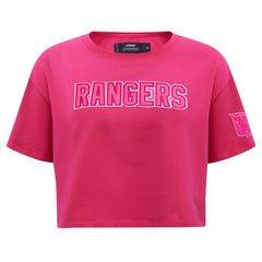 New York Rangers Pro Standard Women's Triple Pink Cropped Boxy T-Shirt - NHL