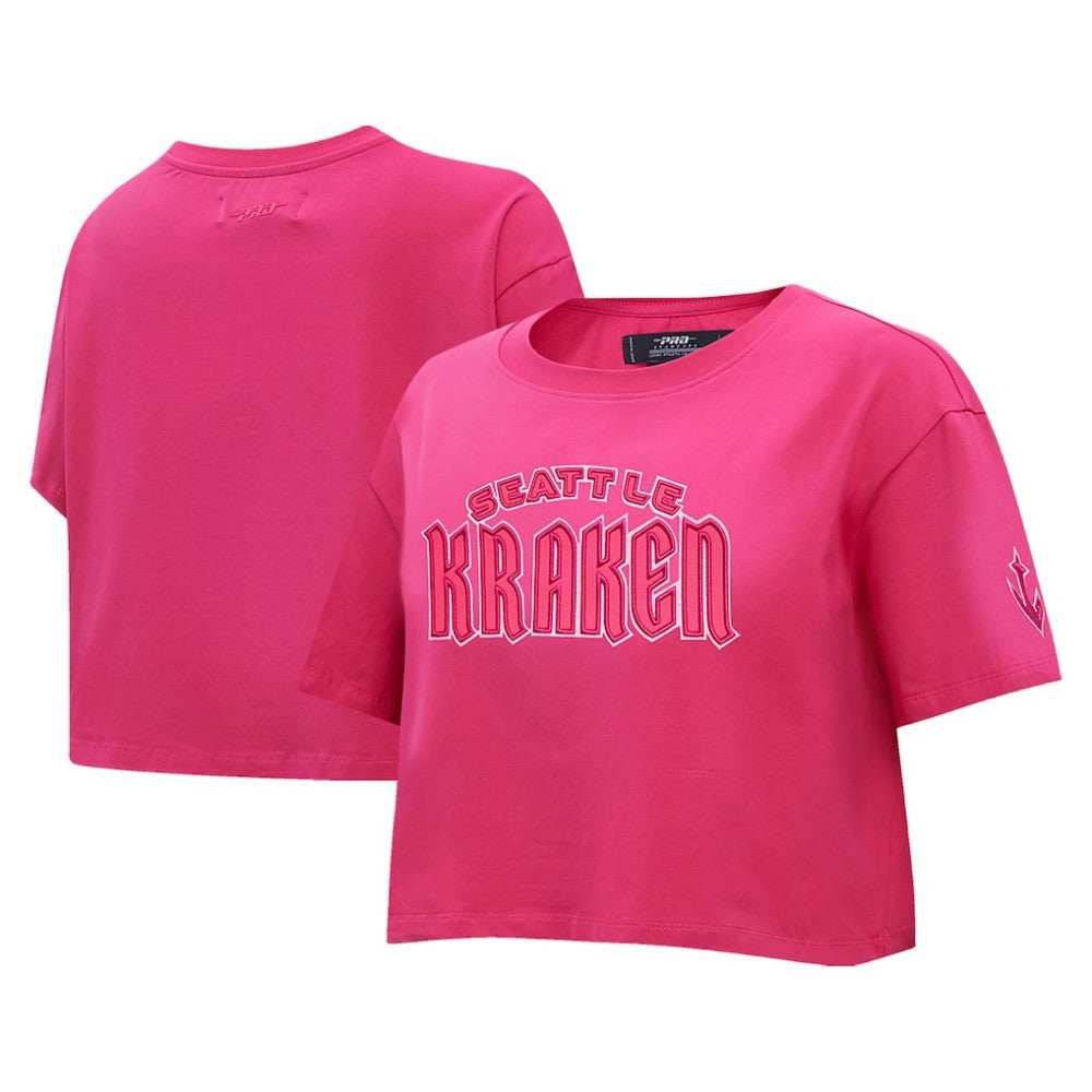 Seattle Kraken Pro Standard Women's Triple Pink Cropped Boxy T-Shirt - NHL