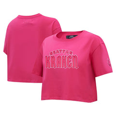Seattle Kraken Pro Standard Women's Triple Pink Cropped Boxy T-Shirt - NHL