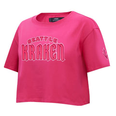 Seattle Kraken Pro Standard Women's Triple Pink Cropped Boxy T-Shirt - NHL
