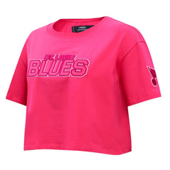 St. Louis Blues Pro Standard Women's Triple Pink Cropped Boxy T-Shirt - NHL