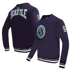 Seattle Kraken Pro Standard Crest Emblem Pullover Sweatshirt - Deep Sea Blue - NHL
