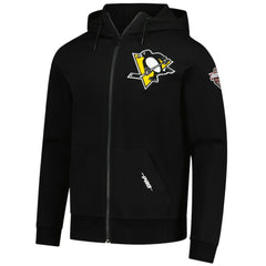 Pittsburgh Penguins Pro Standard Classic Chenille Full-Zip Hoodie Jacket - Black - NHL