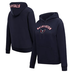 Washington Capitals Pro Standard Women's Classic Chenille Pullover Hoodie - Navy - NHL