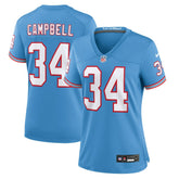 Earl Campbell Tennessee Titans Women's Oilers Throwback Retired Player Game Jersey Light Blue | Nike for Sale