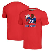 Bruce Smith Buffalo Bills Homage Unisex Caricature Retired Player Tri-Blend T-Shirt Red | NFL
