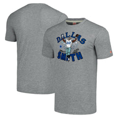 Emmitt Smith Dallas Cowboys Homage Unisex Caricature Retired Player Tri-Blend T-Shirt Gray | NFL
