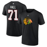 Taylor Hall Chicago Blackhawks Fanatics Authentic Stack Name & Number T-Shirt - Black - NHL