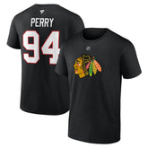Corey Perry Chicago Blackhawks Fanatics Authentic Stack Name & Number T-Shirt - Black - NHL