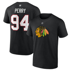 Corey Perry Chicago Blackhawks Fanatics Authentic Stack Name & Number T-Shirt - Black - NHL